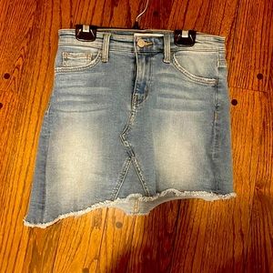 Flying Monkey Asymmetrical Denim Mini Skirt.